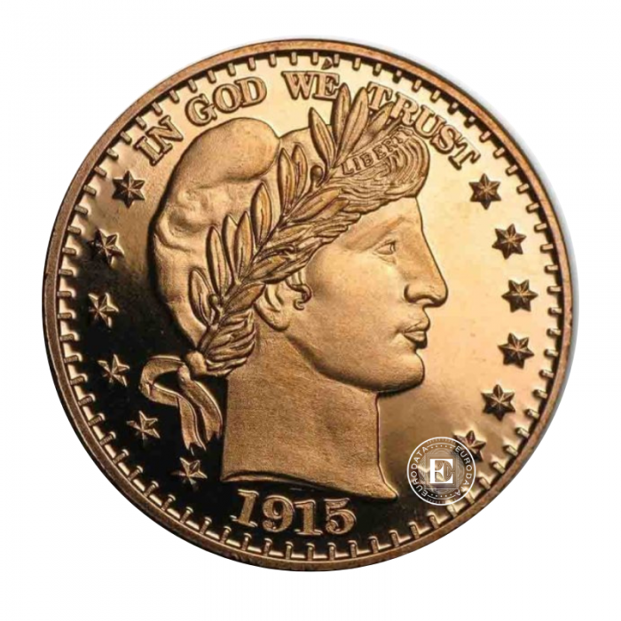 1 oz (31.10 g) Kupfermünze Barber Half Dollar, USA random year