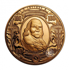 1 oz (31.10 g) miedziana moneta round  Benjamin Franklin, USA random year