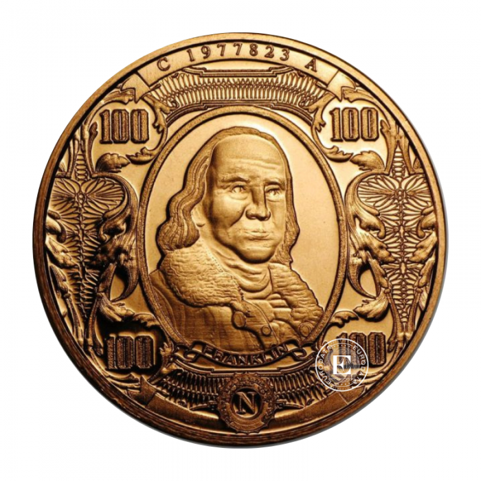 1 oz (31.10 g) Kupfermünze Benjamin Franklin, USA random year