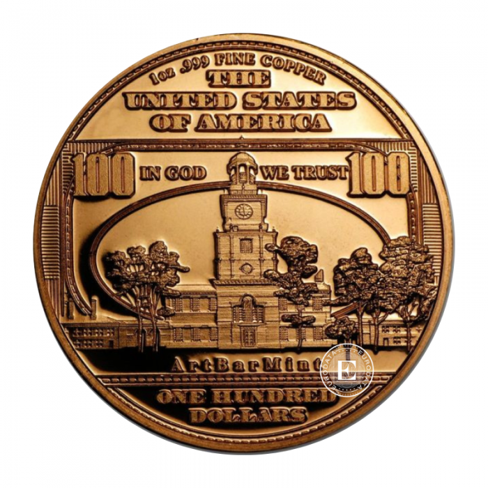 1 oz (31.10 g) Kupfermünze Benjamin Franklin, USA random year