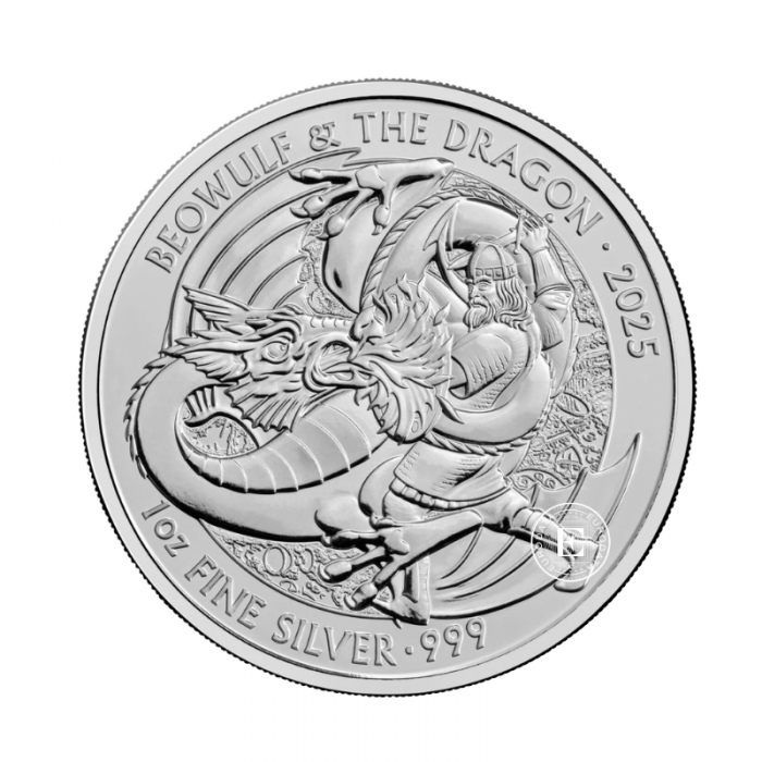 1 oz (31.10 g) Silbermünze Myths and Legends -  Beowulf and Dragon, Großbritannien 2025