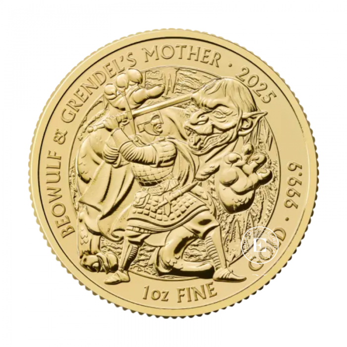 1 oz (31.10 g) gold coin  Myths and Legends - Beowulf and Grendl's Mother, Great Britain 2025