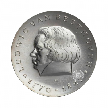 10 markių (17 g) sidabrinė moneta Ludwig van Beethoven, Vokietija 1970