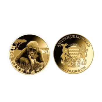 1/200 oz auksinė moneta Big Five – Gorilla Calf, Čadas