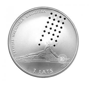 1 lat (31.47 g) pièce d'argent PROOF National Library of the Latvia, Lettonie 2002