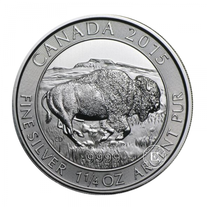 1.25 oz (38.88 g) sidabrinė moneta Bizonas, Kanada 2015