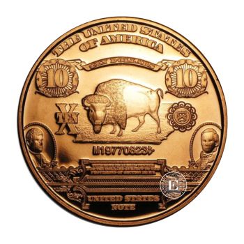 1 oz (31.10 g) Kupfermünze Banknote Bison, USA random year