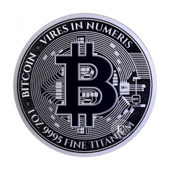 1 oz (31.10 g) titano moneta Bitcoin, JAV 2026