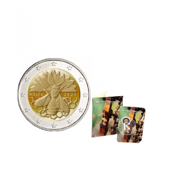 2 Eur moneta na karcie Bee, Malta 2024