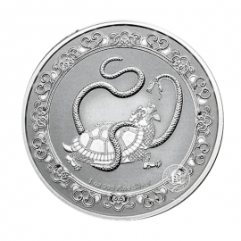 1 oz (31.10 g) sidabrinė moneta Celestial Animals - The Black Turtle, Niujė 2021
