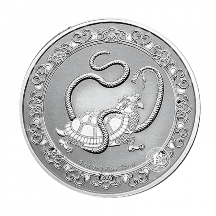1 oz (31.10 g)  pièce d'argent  Celestial Animals - The Black Turtle, Niue 2021
