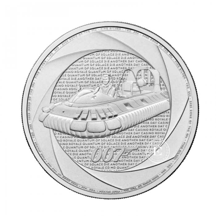 1 oz (31.10 g) sidabrinė moneta 00-ųjų James Bondas, Didžioji Britanija 2025