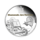 1 oz (31.10 g) sidabrinė spalvota PROOF moneta James Bond - Diamonds Are Forever 50th Anniversary, Tuvalu 2021 (su sertifikatu)
