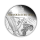 1 oz (31.10 g) sidabrinė spalvota PROOF moneta James Bond - For Your Eyes Only, Tuvalu 2021 (su sertifikatu)