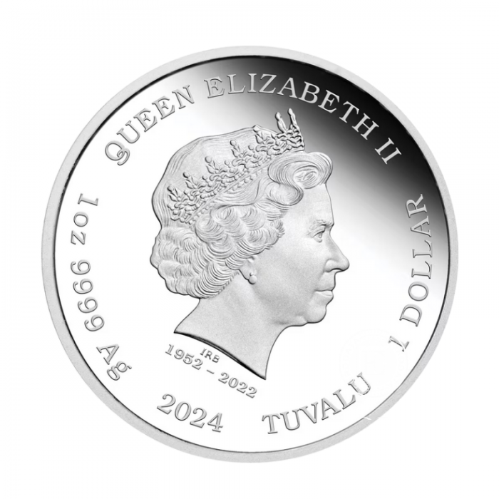 1 oz (31.10 g) silbermünze farbig PROOF  James Bond - Pierce Brosnan, Tuvalu 2024
