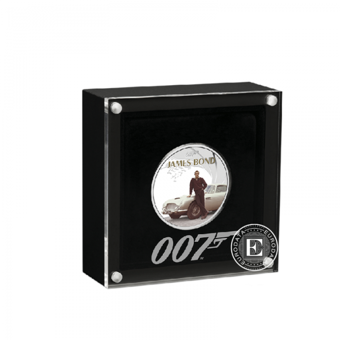 1 oz (31.10 g) pièce coloree  d'argent PROOF James Bond - Sean Conneryn, Tuvalu 2024