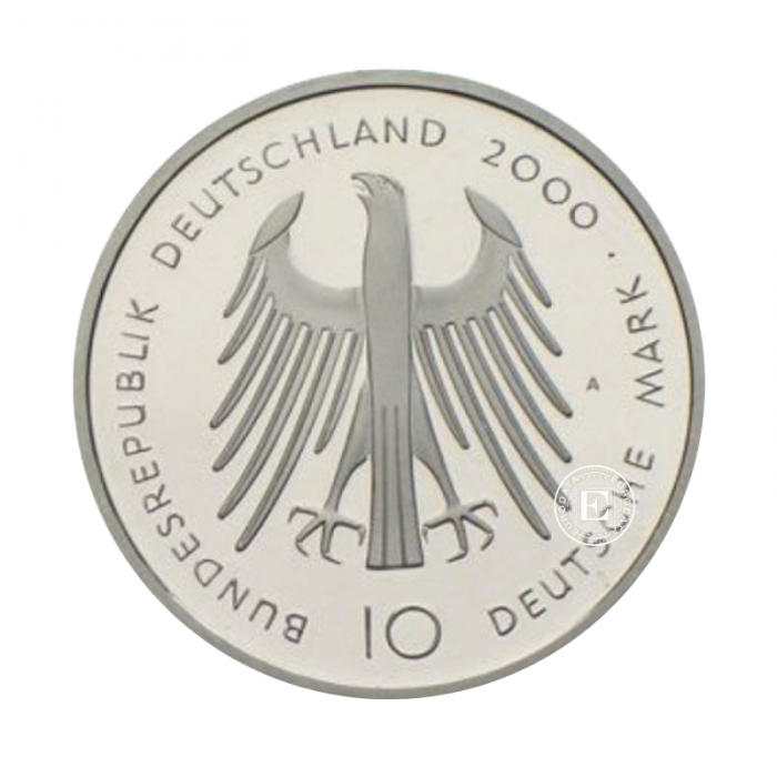 10 marek (14.34 g) srebrna moneta, Niemcy 1998-2001 (random year)