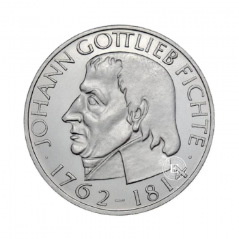 5 markių (7 g) sidabrinė moneta Johann Gottlieb Fichte BRD, Vokietija 1966