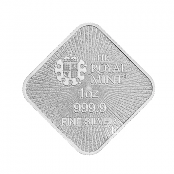 1 oz  (31.10 g)  silver bar Britannia and Liberty, The Royal Mint 999.9