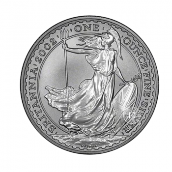 1 oz (31.10 g) sidabrinė moneta Britannia, Didžioji Britanija 2002