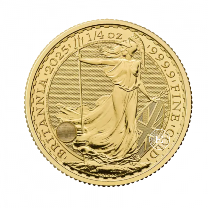 1/4 oz (7.78  g) auksinė moneta Britannia - Karalius Charlesas III, Didžioji Britanija 2025