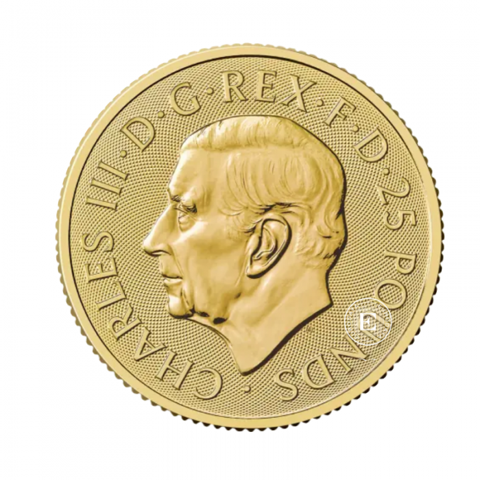 1/4 oz (7.78  g) auksinė moneta Britannia - Karalius Charlesas III, Didžioji Britanija 2025