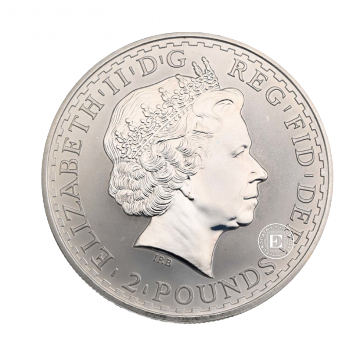 1 oz (31.10 g) pièce d'argent Britannia, Grande-Bretagne 1998
