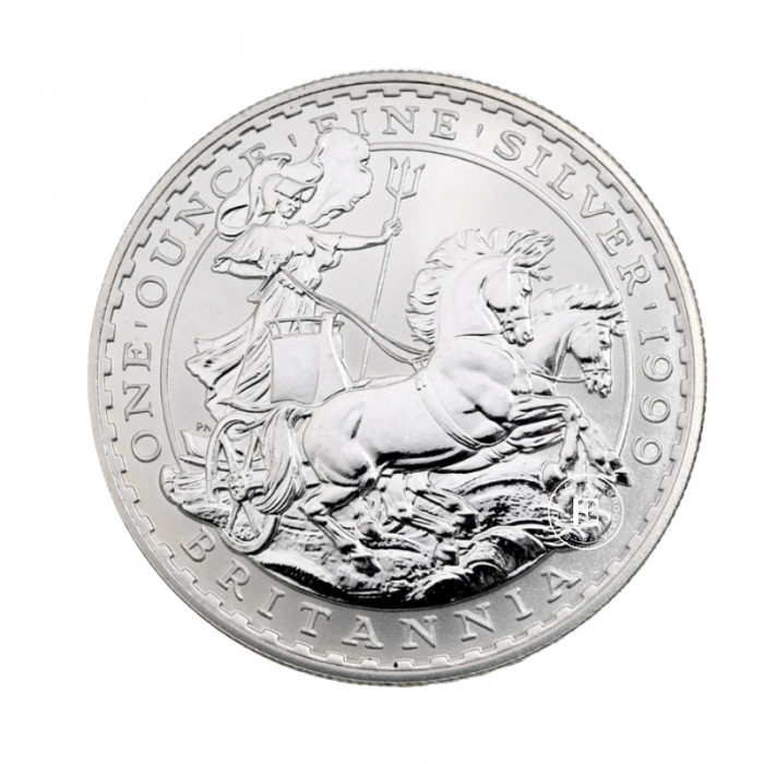 1 oz (31.10 g) silbermünze Britannia, Großbritannien 1999