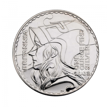 1 oz (31.10 g) sidabrinė moneta Britannia, Didžioji Britanija 2003