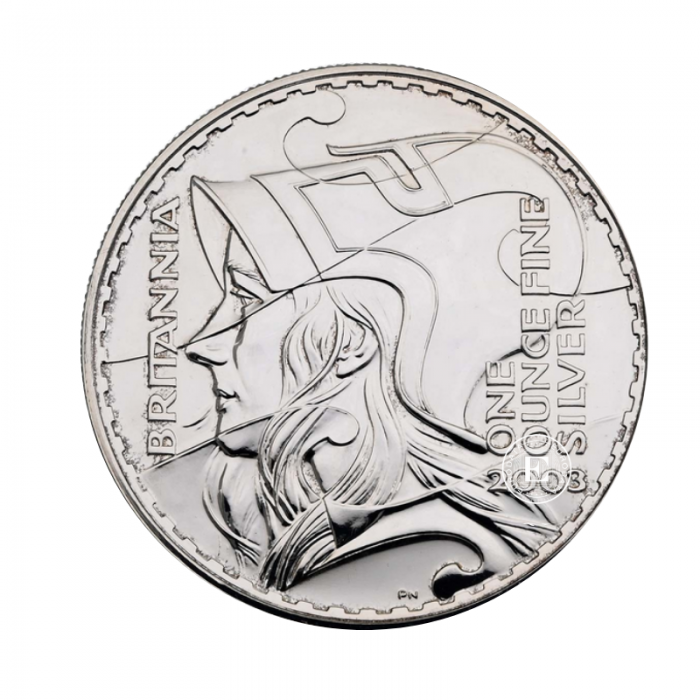 1 oz (31.10 g) sidabrinė moneta Britannia, Didžioji Britanija 2003