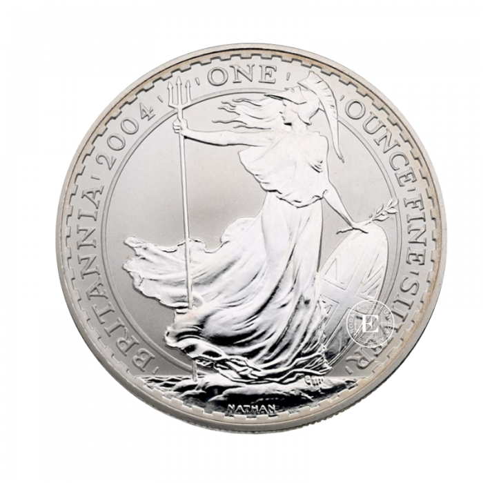 1 oz (31.10 g) pièce d'argent Britannia, Grande-Bretagne 2004