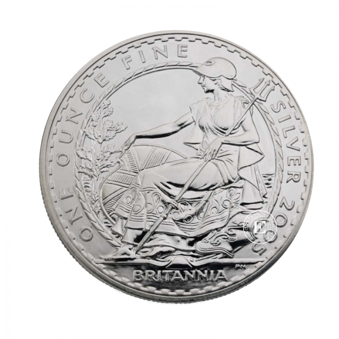 1 oz (31.10 g) srebrna moneta Britannia, Wielka Brytania 2005