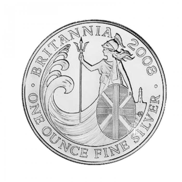1 oz (31.10 g) silbermünze Britannia, Großbritannien 2008