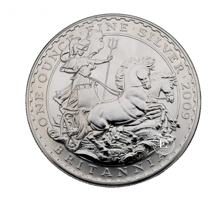 1 oz (31.10 g) srebrna moneta Britannia, Wielka Brytania 2009