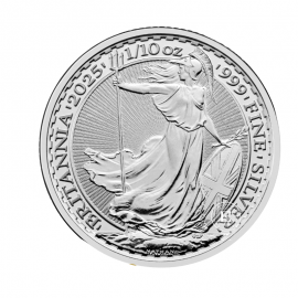 1/10 oz (3.11 g) piece d'argent Britannia King Charles III, Grande-Bretagne 2025