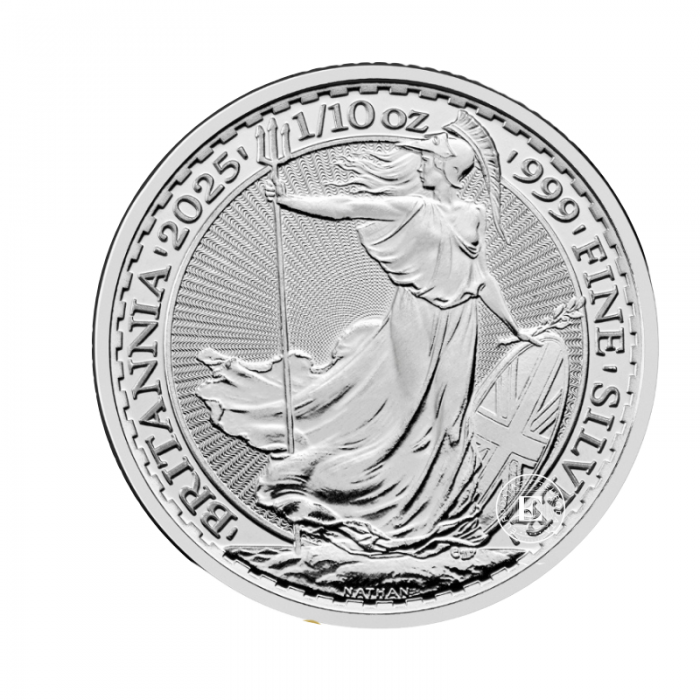 1/10 oz (3.11 g) piece d'argent Britannia King Charles III, Grande-Bretagne 2025