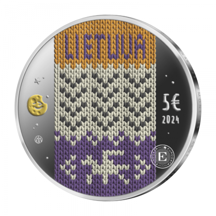 5 Eur (12.44 g) silver colored coin fairy tale The Twelve Brothers, Twelve Black Ravens, Lithuania 2024