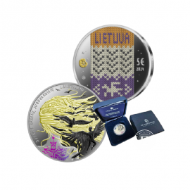 5 Eur (12.44 g)  piece d'argent coloree The Twelve Brothers, Twelve Black Ravens, Lithuania 2024