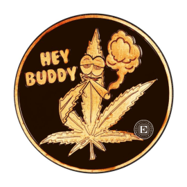 1 oz copper round Hey Buddy Cannabis Leaf, USA (random year)