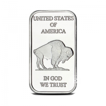 1 oz (31.10 g)  silver bar Buffalo, USA 999