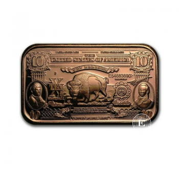 1 oz Kupferbarren Buffalo Banknote, USA 999
