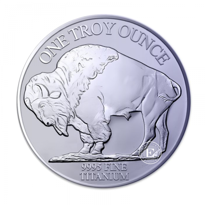 1 oz (31.10 g) titano moneta Buffalo, JAV 2026