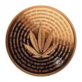 1 oz (31.10 g) Kupfermünze Cannabis Words, USA random year
