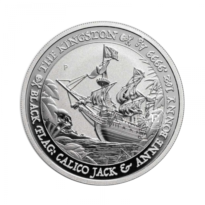 1 oz (31.10 g) pièce d'argent Black Flag - The Kingston, Tuvalu 2024
