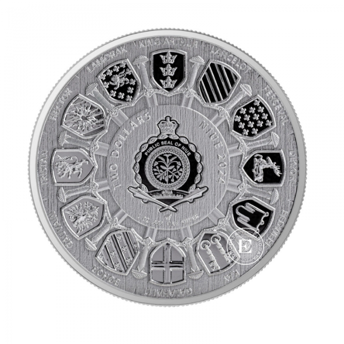 1 oz (31.10 g) sidabrinė moneta Kamelotas – seras Lanselotas, Niujė 2024