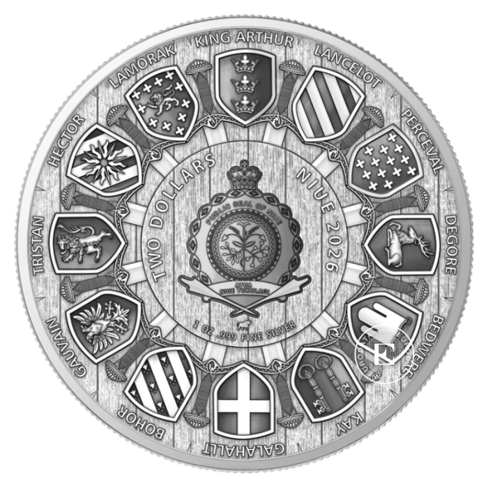1 oz (31.10 g) srebrna moneta Camelot - Sir Perceval, Niue 2026