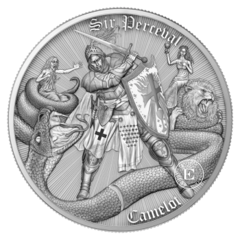 1 oz (31.10 g) sidabrinė moneta Kamelotas – Sir Perceval, Niujė 2026