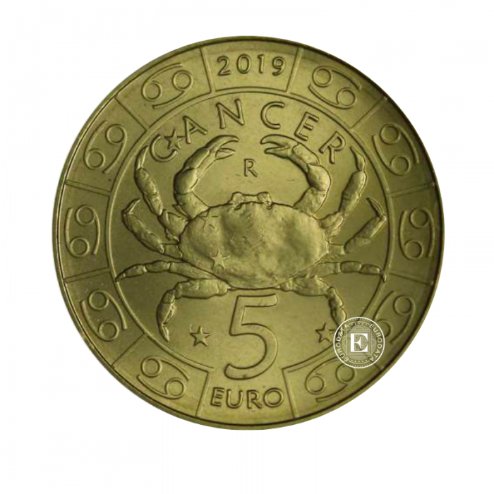 5 Eur münze Zodiac - Cancer, San Marino 2019