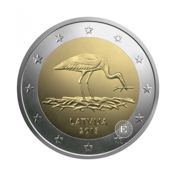 2 Eur moneta Juodasis gandras, Latvija 2015