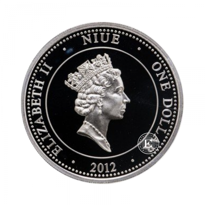 1 dolar (25 g) pièce d'argent coloree First Car Across Australia, Niue 2012